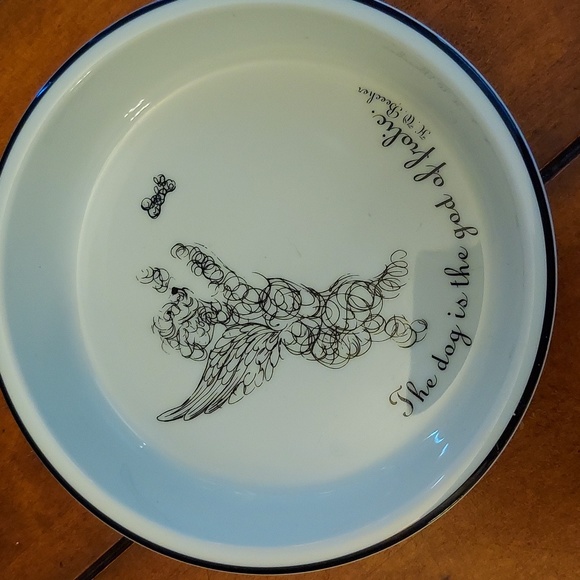 THE MONKEY AND THE PEDDLER | LIZ ROSS | MINOU | CERAMIC DOG FOOD DISH - Picture 5 of 6